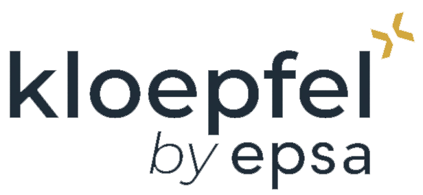 Logo de KLOEPFEL by EPSA avec des polices et des couleurs modernes.