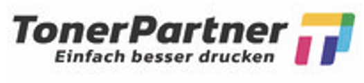 Logo von TonerPartner mit dem Slogan 'Einfach besser drucken'.