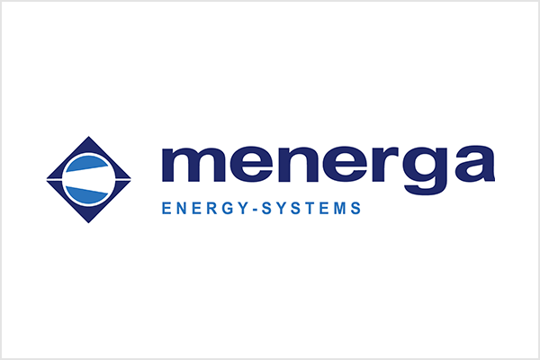 Logo der Firma Menerga mit dem Schriftzug 'Menerga Energy-Systems' und einem grafischen Symbol.
