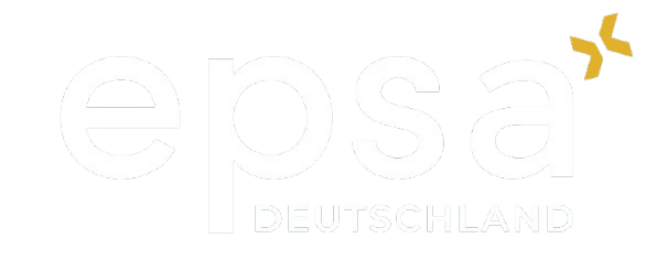 Logo von EPSA Deutschland in weißer Schrift auf schwarzem Hintergrund mit gelbem Akzent.