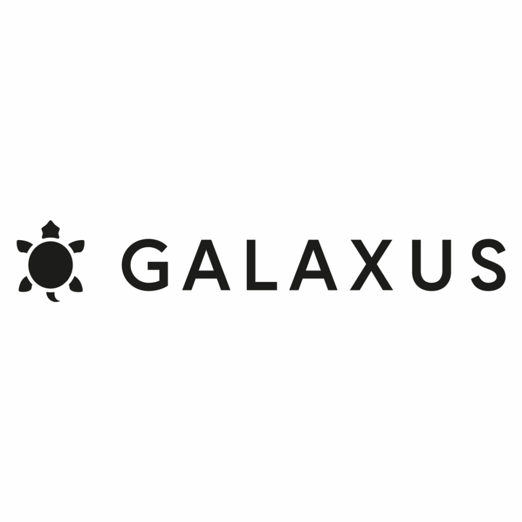 Logo von Galaxus mit einer stilisierten Schildkröte und dem Schriftzug 'Galaxus'.