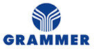 Logo von Grammer mit stilisierten Linien und dem Schriftzug 'Grammer' in blauer Schrift.