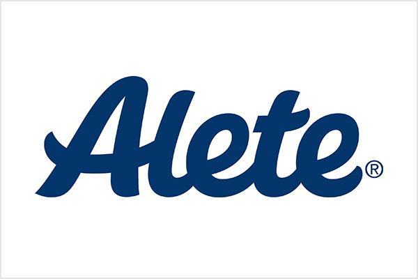 Logo von Alete in blauer Schrift auf weißem Hintergrund.