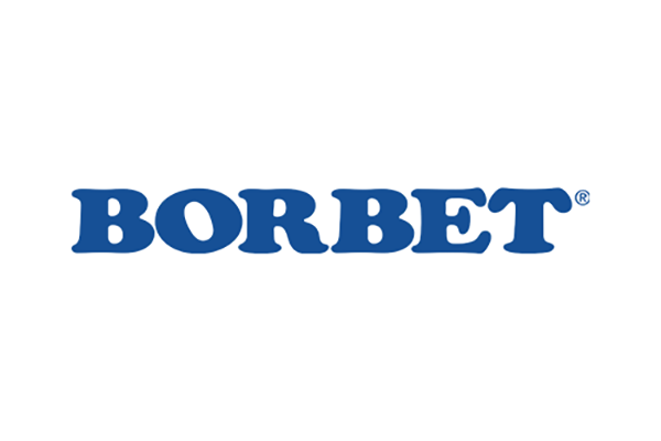 Logo von Borbet in blauer Schrift auf weißem Hintergrund.