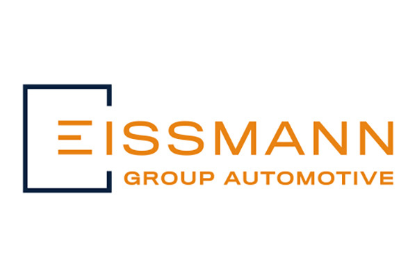 Logo der Eissmann Group Automotive in orange und blau auf weißem Hintergrund.