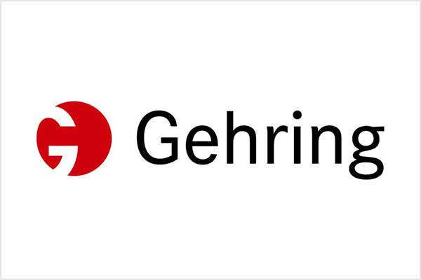 Logo von Gehring mit rotem Symbol und schwarzem Schriftzug auf weißem Hintergrund.
