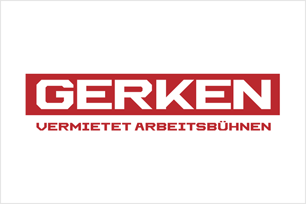 Logo von Gerken mit dem Schriftzug 'GERKEN' und dem Untertitel 'Vermietet Arbeitsbühnen'.