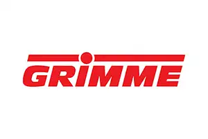 Logo von Grimme in roter Schrift auf weißem Hintergrund.