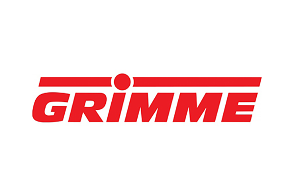 Logo von Grimme in roter Schrift auf weißem Hintergrund.