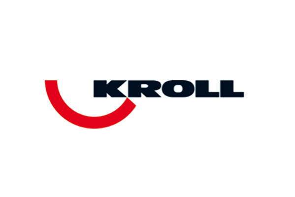 Logo von Kroll mit einem roten Halbkreis und dem Schriftzug 'KROLL' in schwarzer Schrift.
