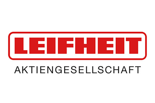 Logo der Leifheit Aktiengesellschaft in rot und schwarz auf weißem Hintergrund.