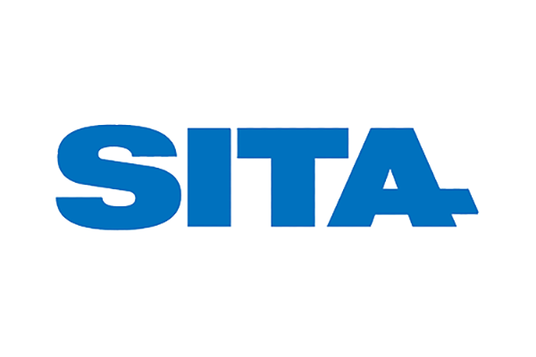 Logo von SITA in blauer Schrift auf weißem Hintergrund.