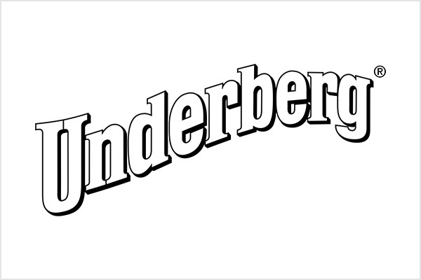 Logo von Underberg in geschwungener Schrift auf weißem Hintergrund.