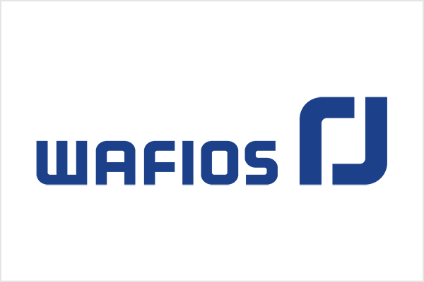 Logo von WAFIOS in blauer Schrift auf weißem Hintergrund.