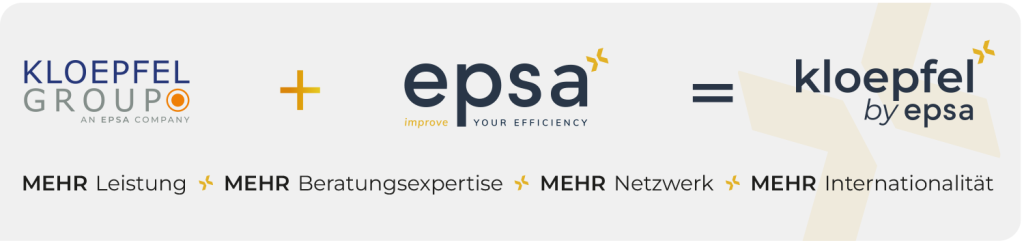 Graphique représentant la collaboration entre KLOEPFEL et EPSA, avec différents services et avantages.