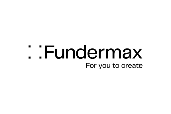 Logo von Fundermax mit dem Slogan 'For you to create'.