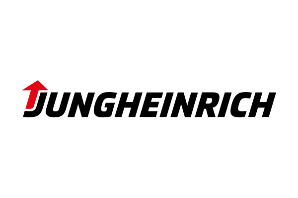 Logo von Jungheinrich mit rotem Pfeil und Schriftzug auf weißem Hintergrund.