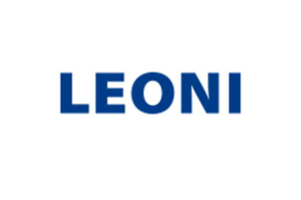 Logo von LEONI in blauer Schrift auf weißem Hintergrund.