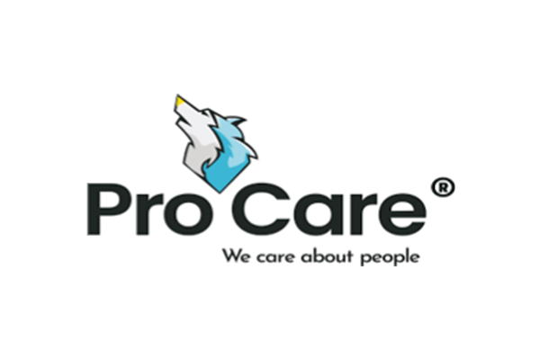 Logo von Pro Care mit einem stilisierten Berg und dem Schriftzug 'Pro Care' darunter.